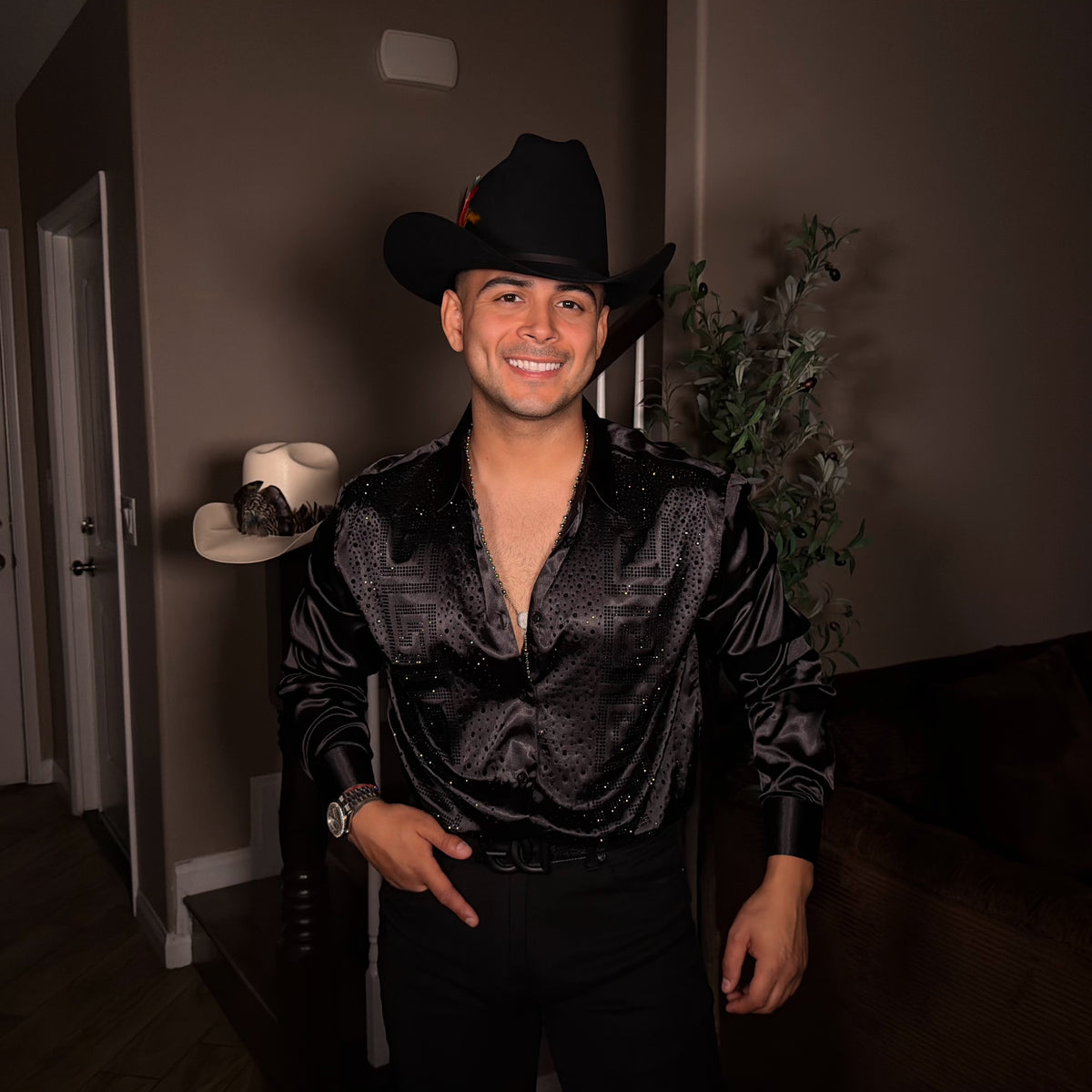 Berni Rhinestone Shirt Long Sleeve