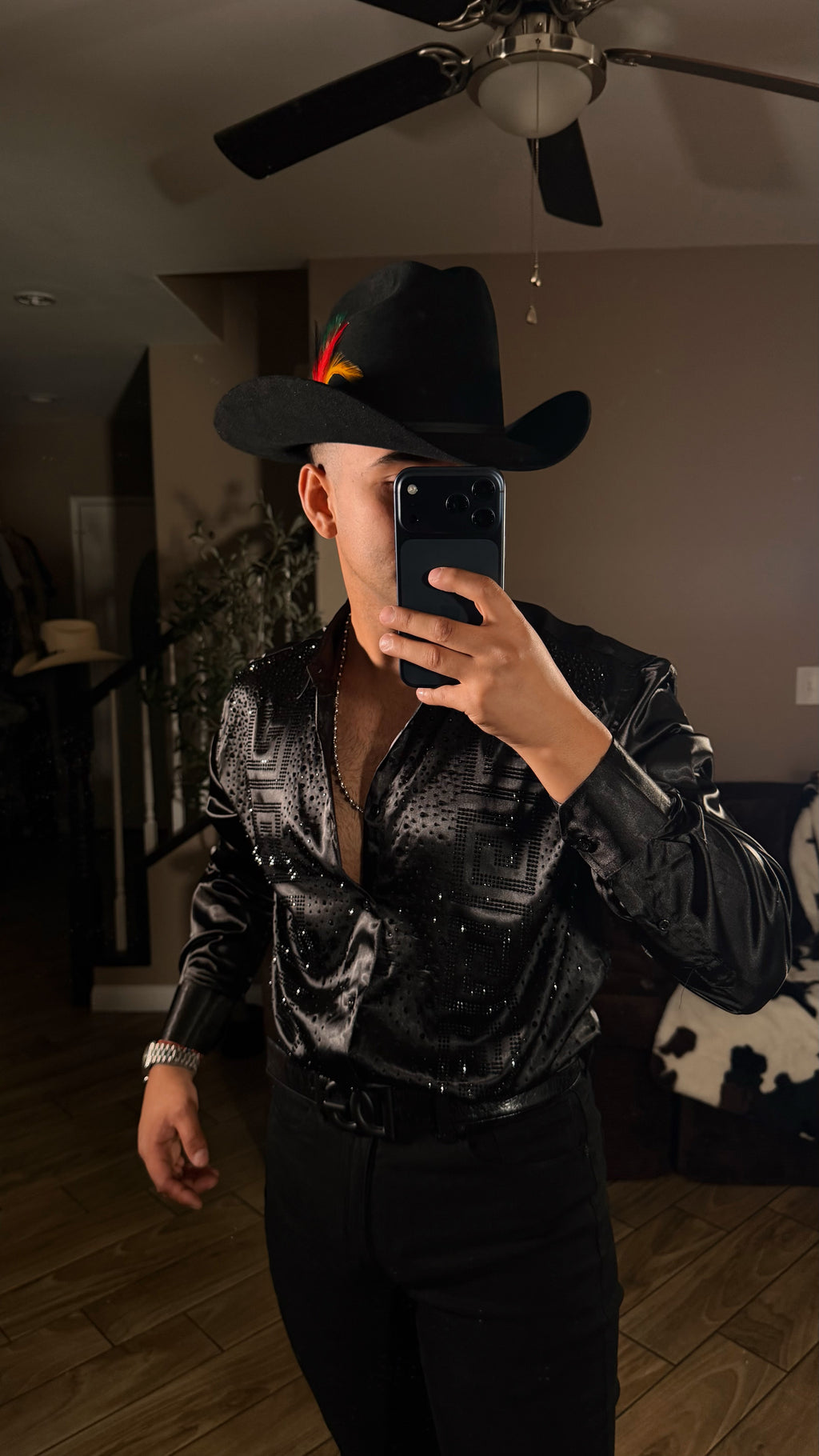 Berni Rhinestone Shirt Long Sleeve