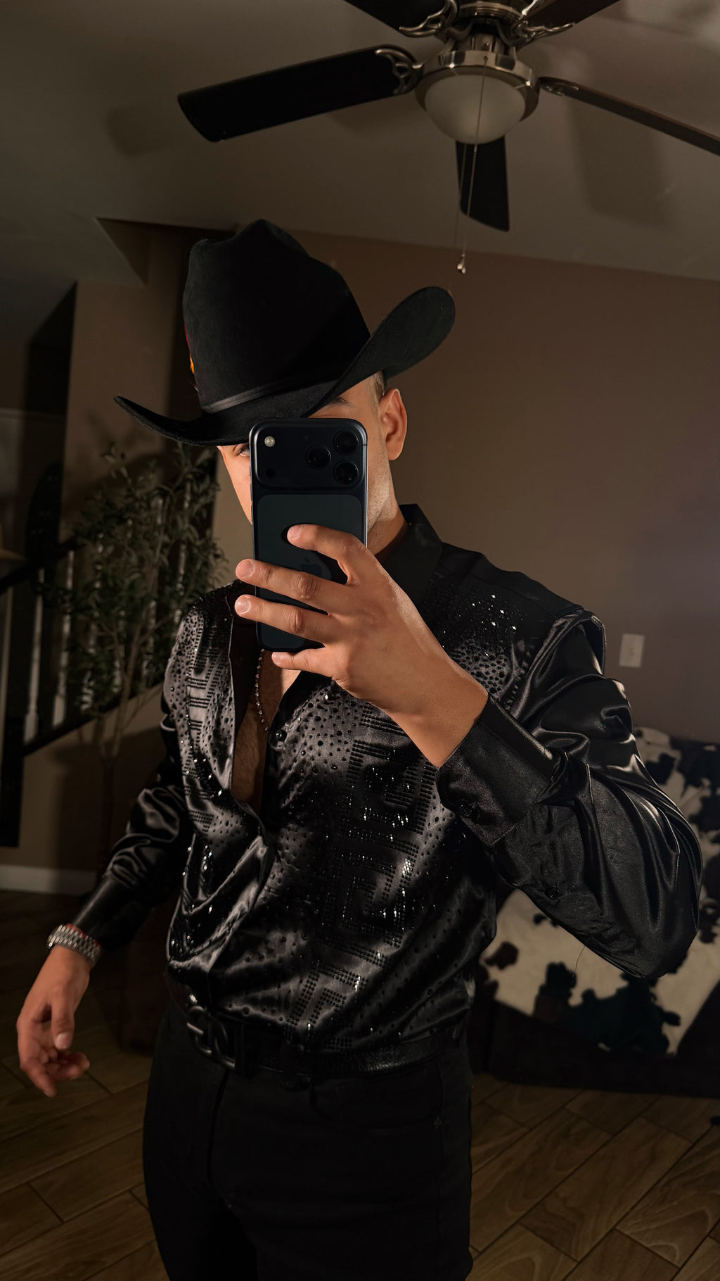 Berni Rhinestone Shirt Long Sleeve