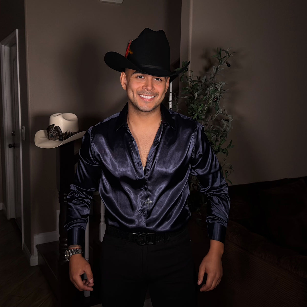 La Camisa Navy Silk