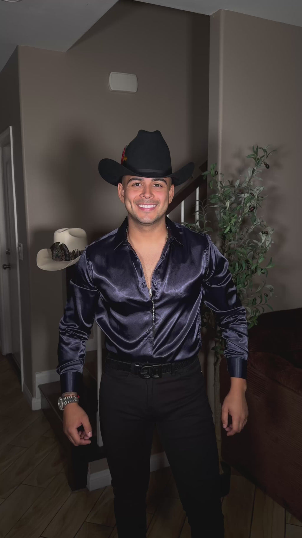 La Camisa Navy Silk