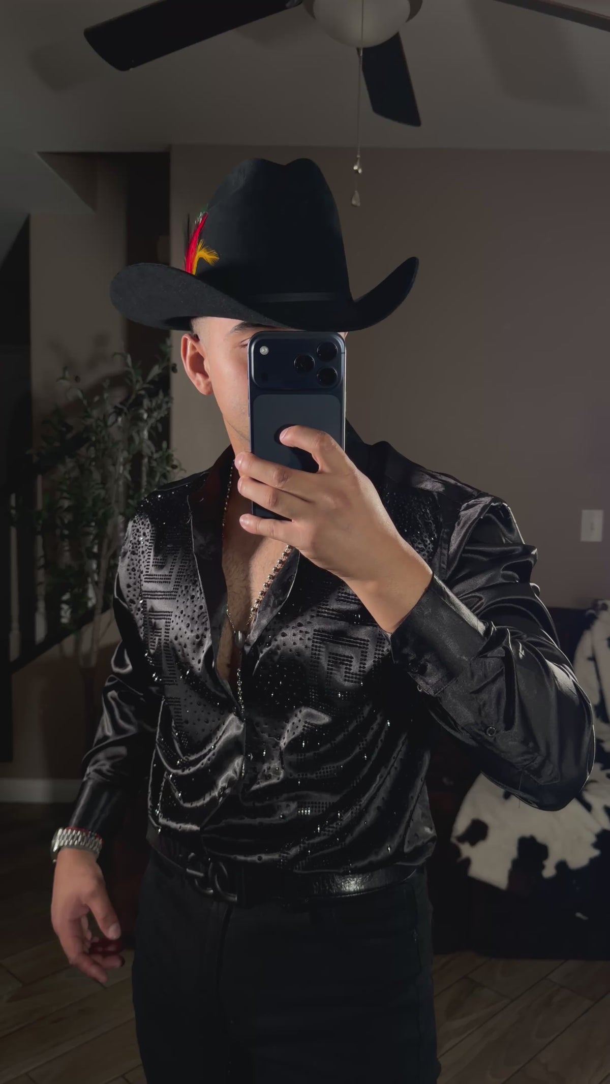 Berni Rhinestone Shirt Long Sleeve